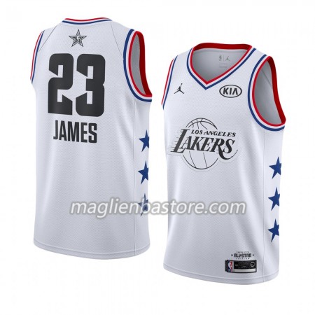 Maglia Los Angeles Lakers LeBron James 23 2019 All-Star Jordan Brand Bianco Swingman - Uomo